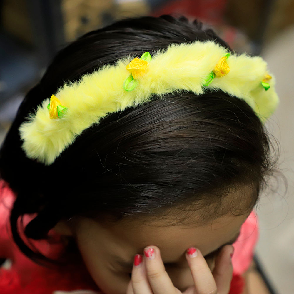 

yellow fury rose hairband