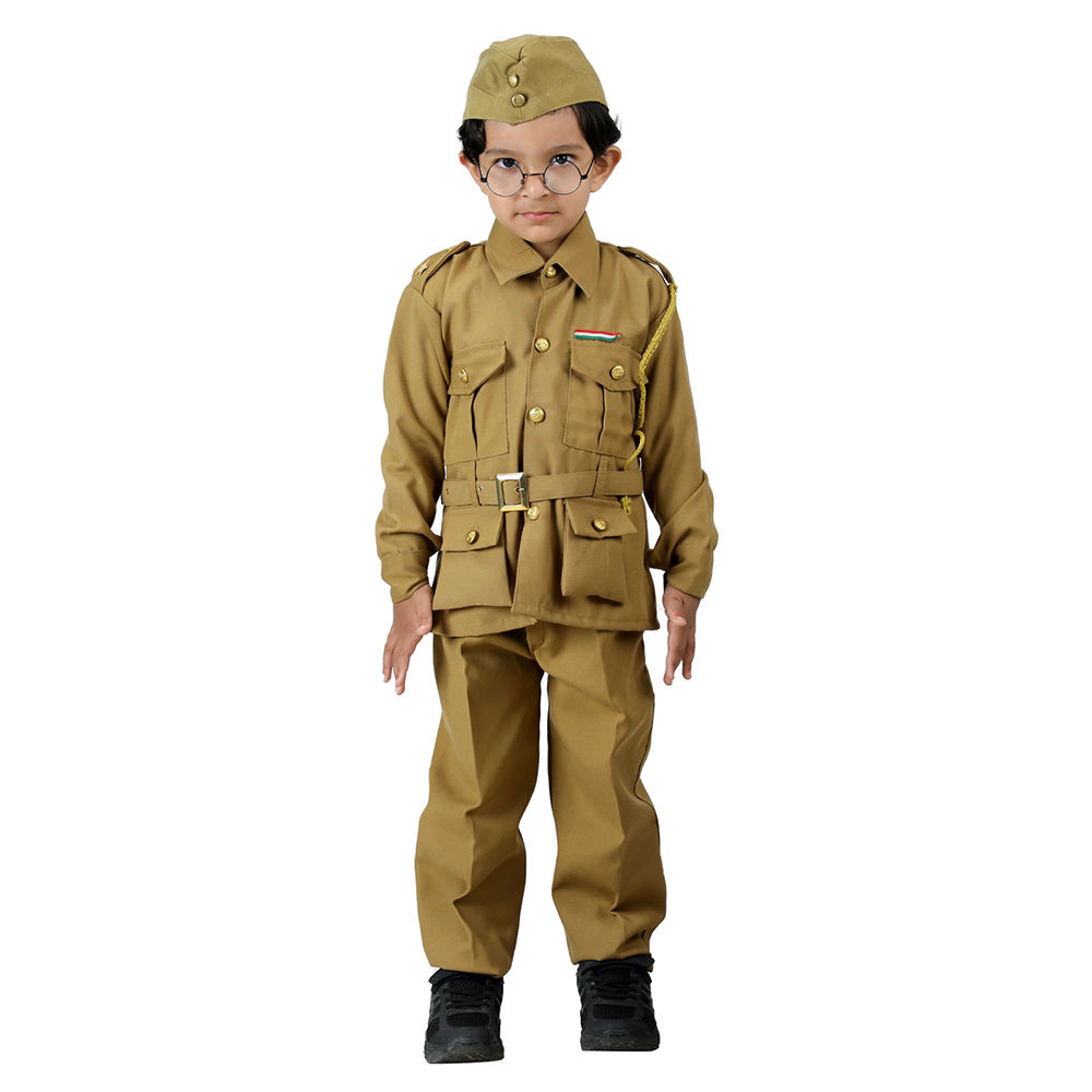 

subhash chandra bose freedom fighter kids fancy dress costume khaki
