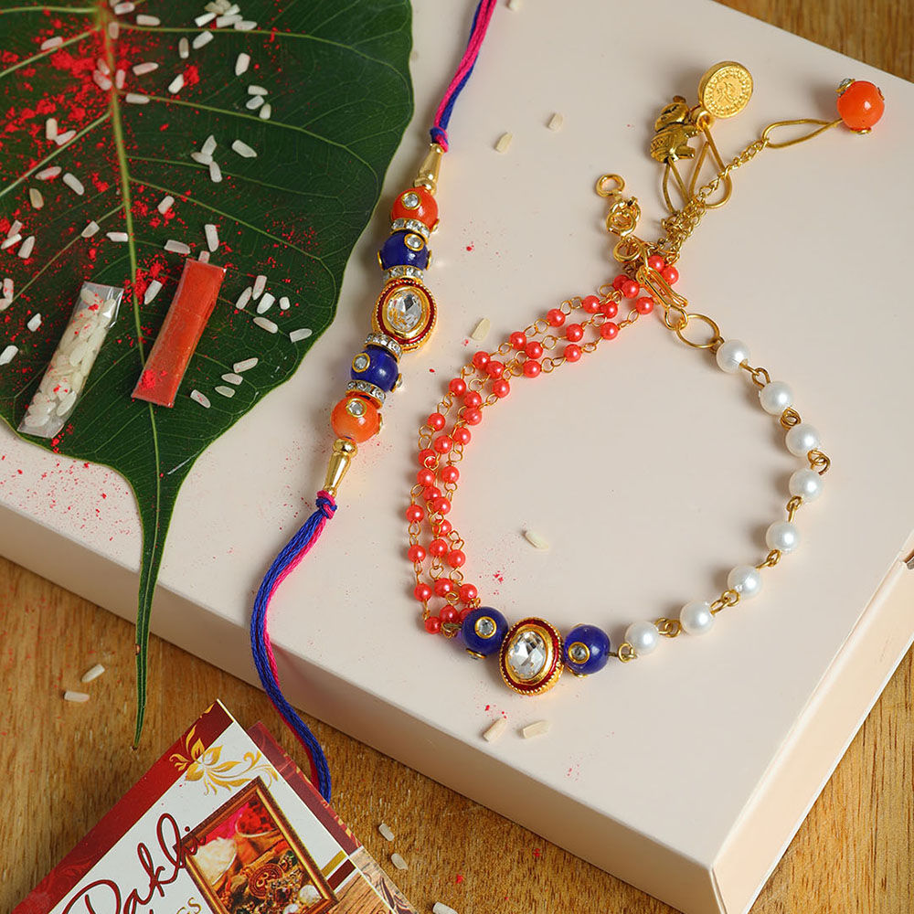 

send love to your bhaiya bhabhi with passion petals rakhi