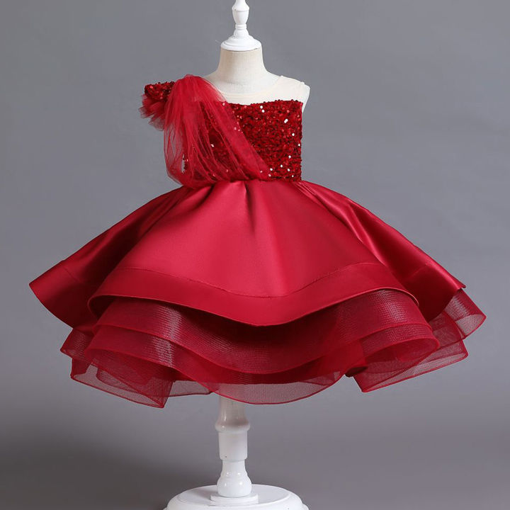 Girls' Red Sequin Dress