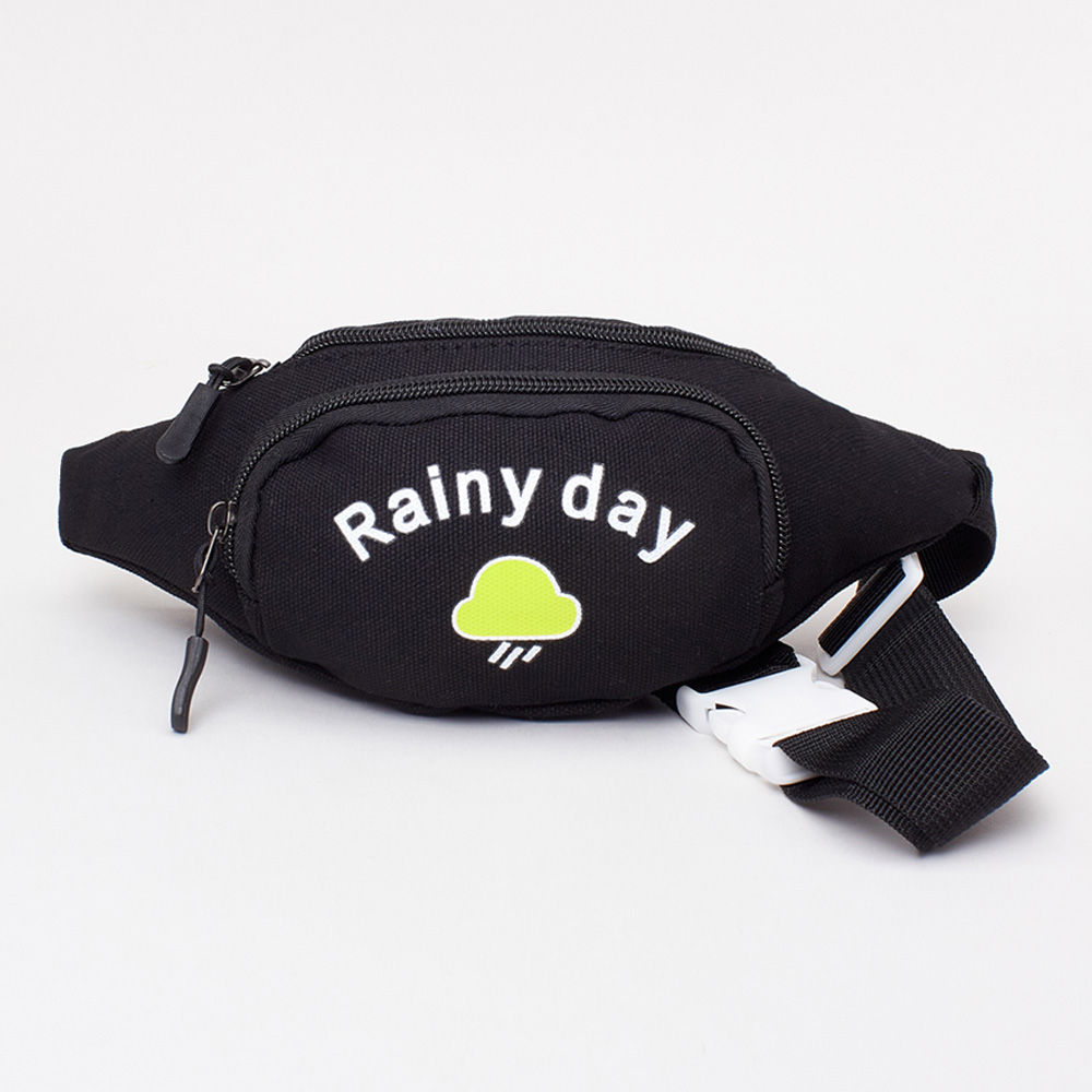 

embroidery letter rainy day canvas cartoon children belt bag kids
