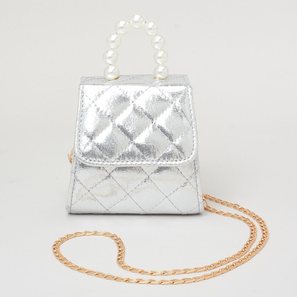 

fashion quilted pearl bow smart handbag with chain for a