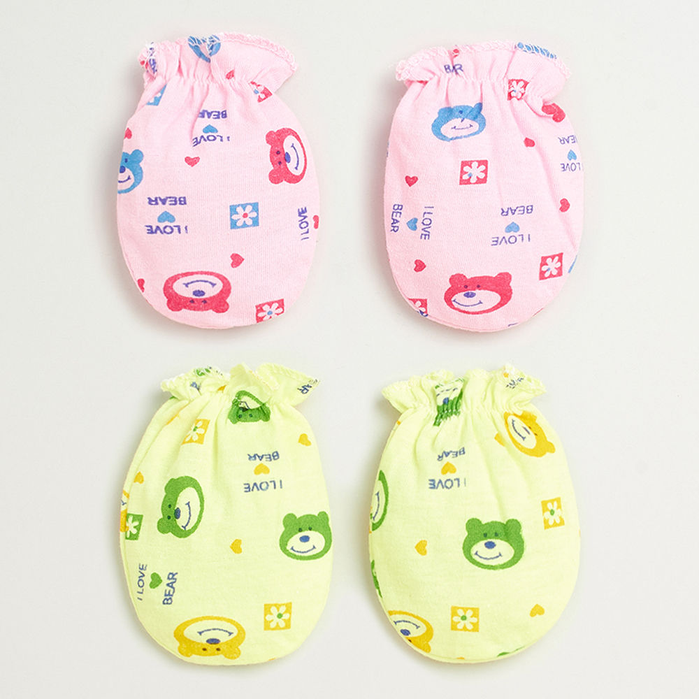 

soft gentle knitted cotton mittens set for the little one