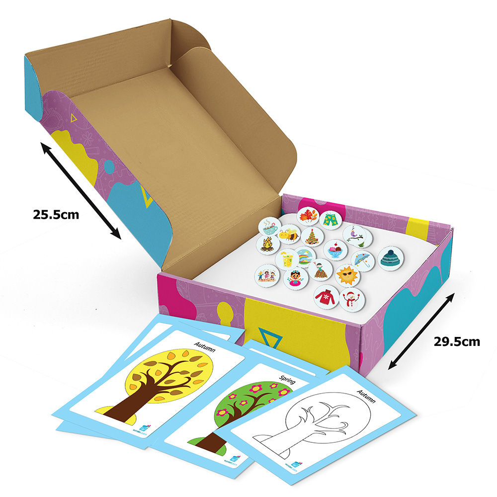 

4 seasons sheets along with magnetic accessories fruits and chips