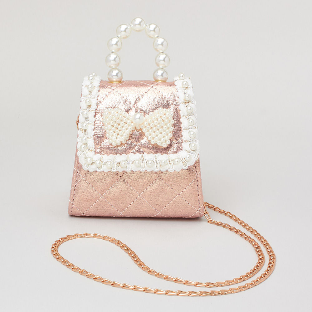 

fashion quilted pearl bow smart handbag with chain for a