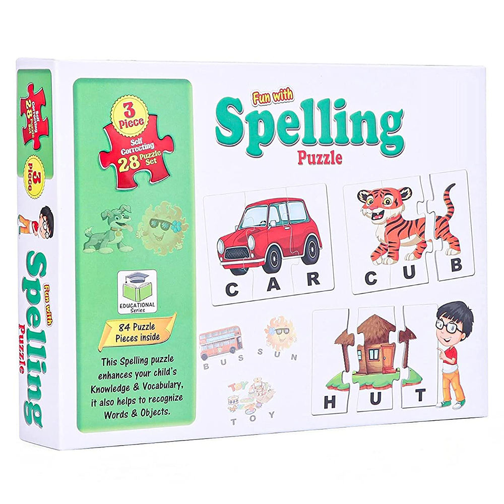 

educational spelling puzzle 3 self correcting 28 pieces puzzle set