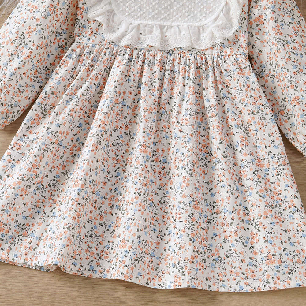 Girls Cotton White Lined Dress With Sleeveless Ruffled Straps - Natural