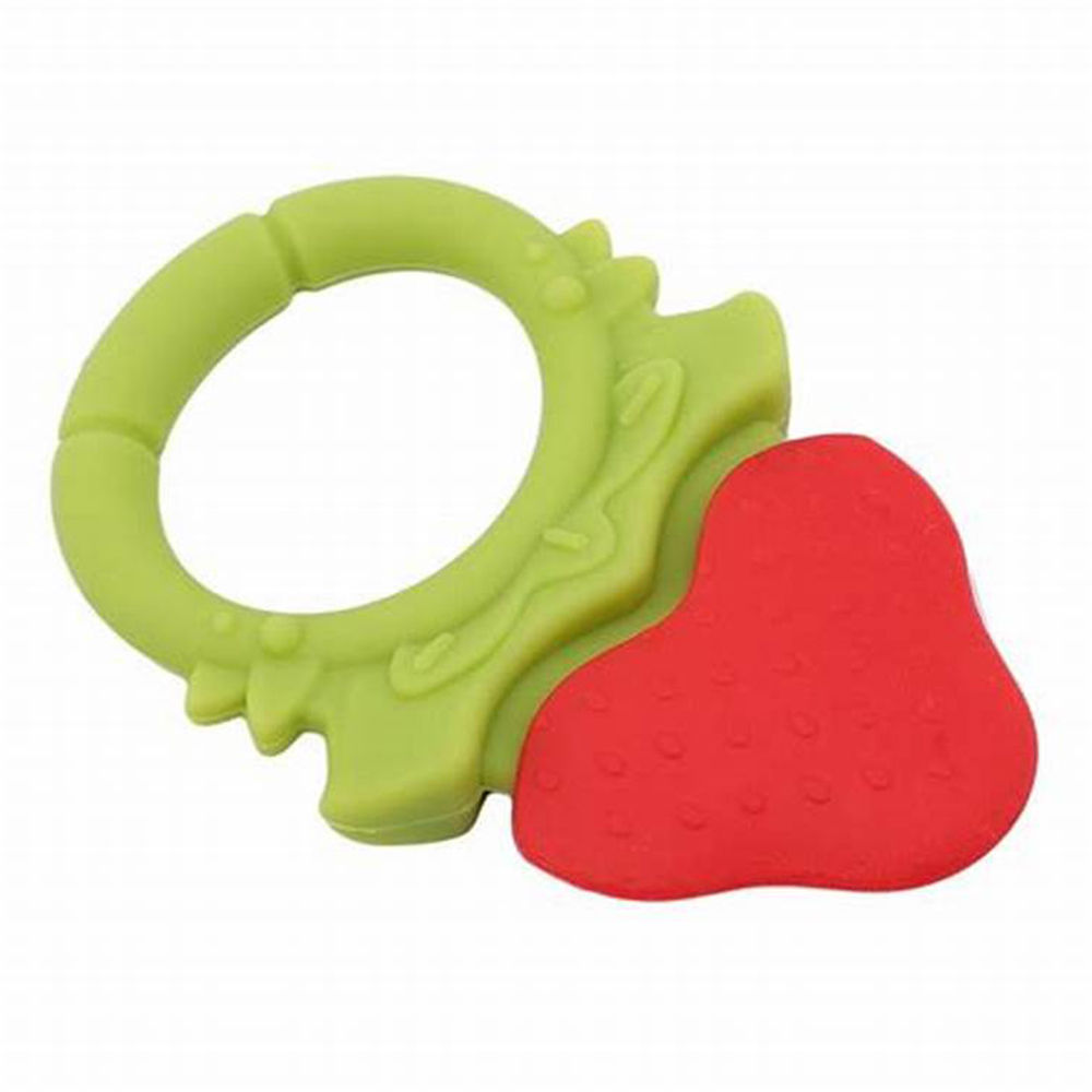 

teethers it is made of moderately hard silicone and never