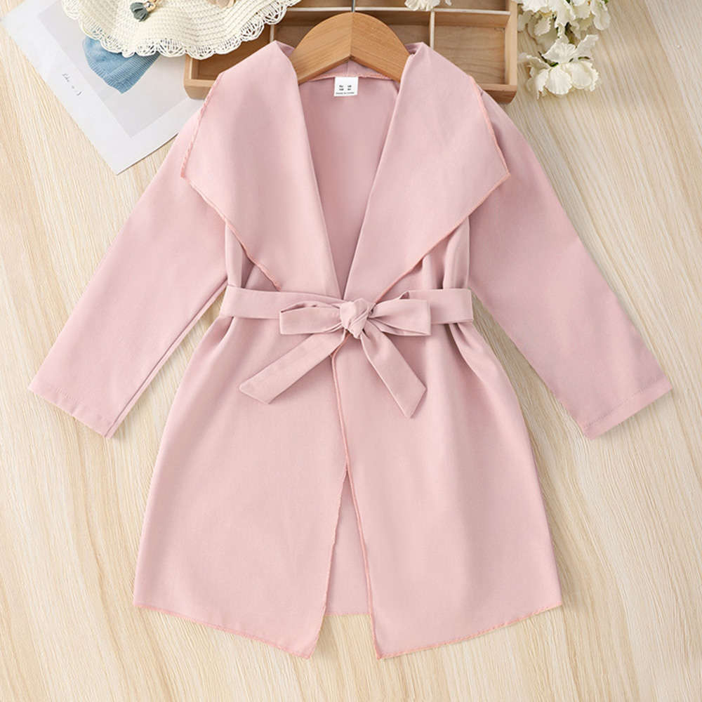 Shop Online Girls Pink Full-Sleeve Solid Long Coat at ₹759