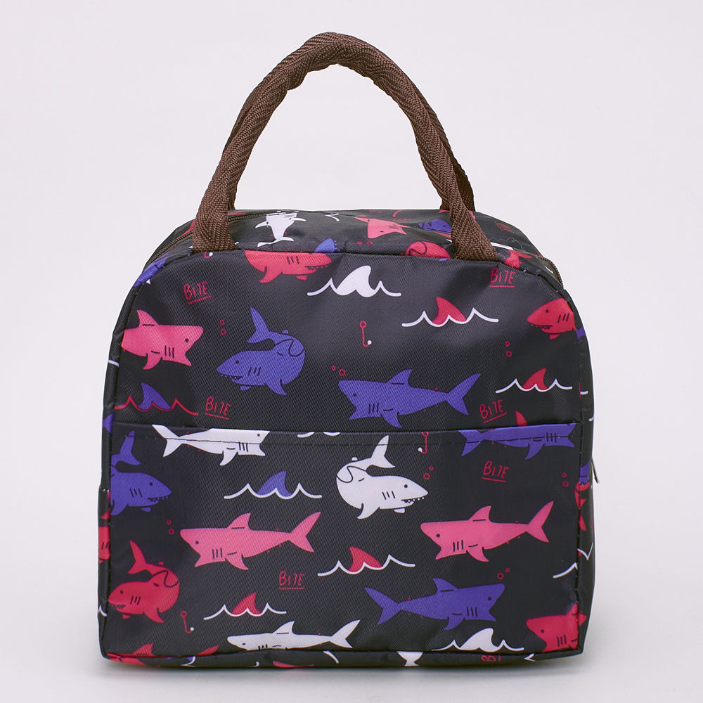 

shark print insulated bag