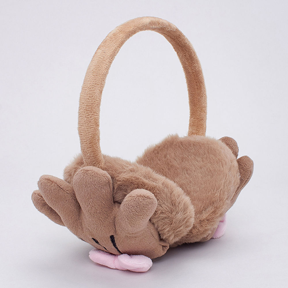 

wearing earmuffs shows a small face the shape is cute