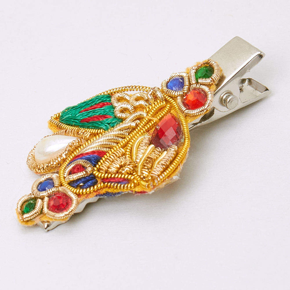 

ethnic rich peacock clip for the traditional wear to be