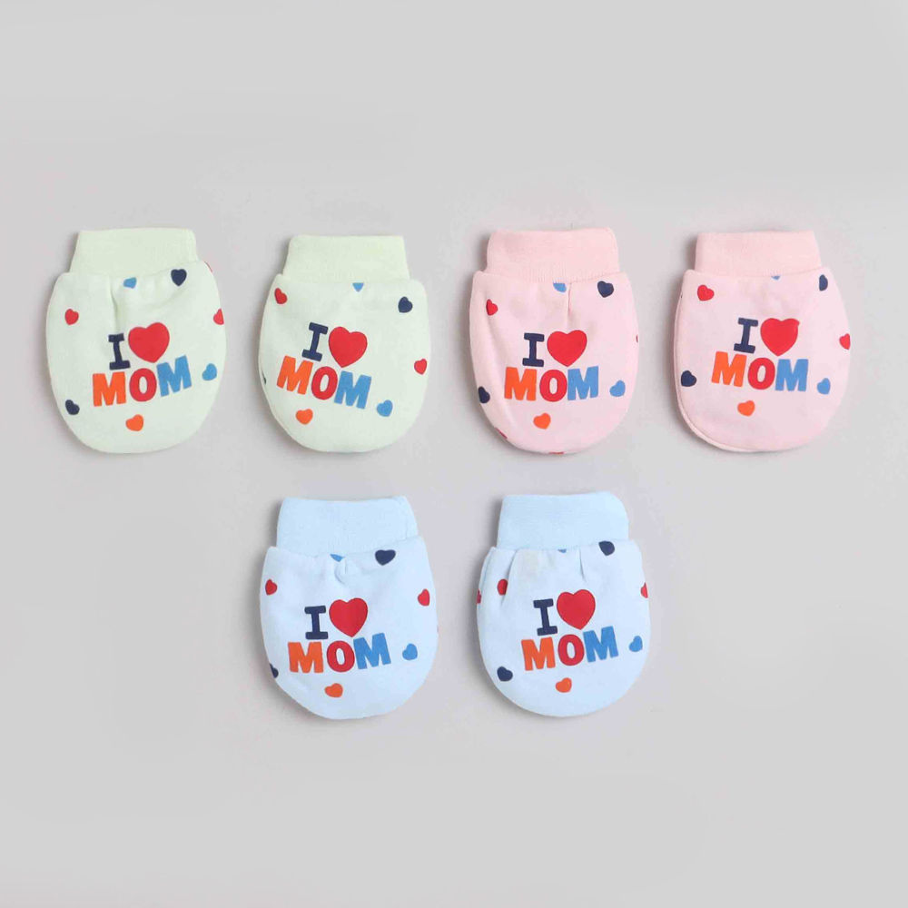 

soft gentle knitted cotton mittens set for the little one