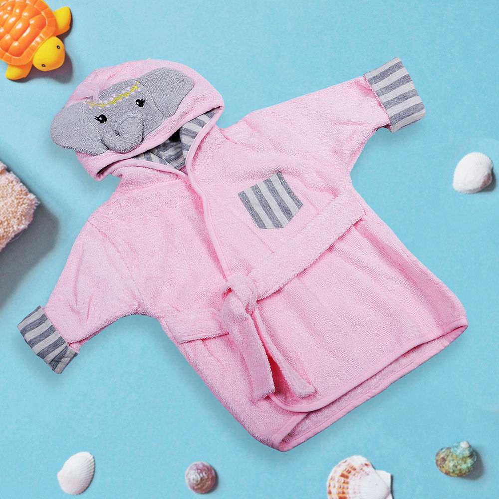 

this cute hooded baby moo bathrobe will make shower time