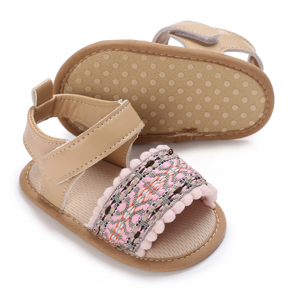 Hopscotch Girls 100% PU Pearl Bow Applique Sandals in Pink Color (1139694)