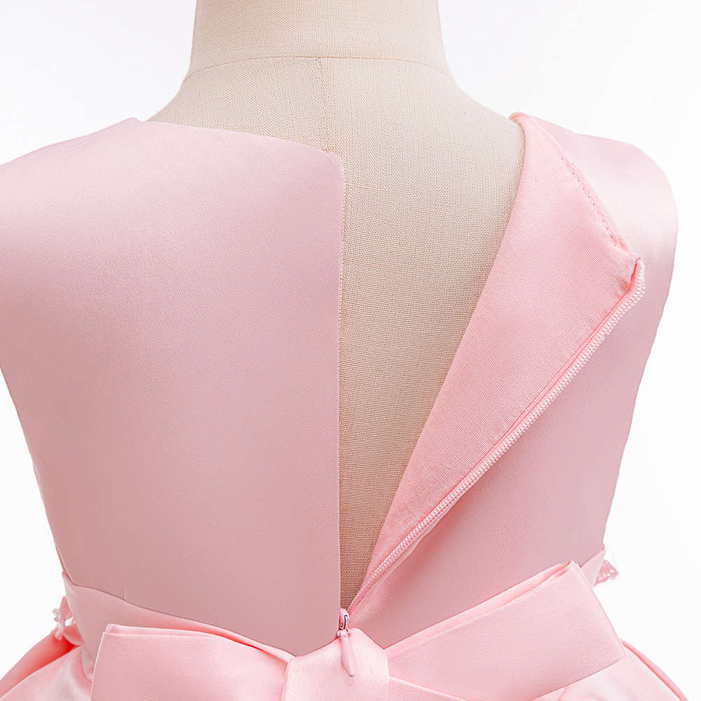 Pink High Low Appliques Sparkly Girls Dresses