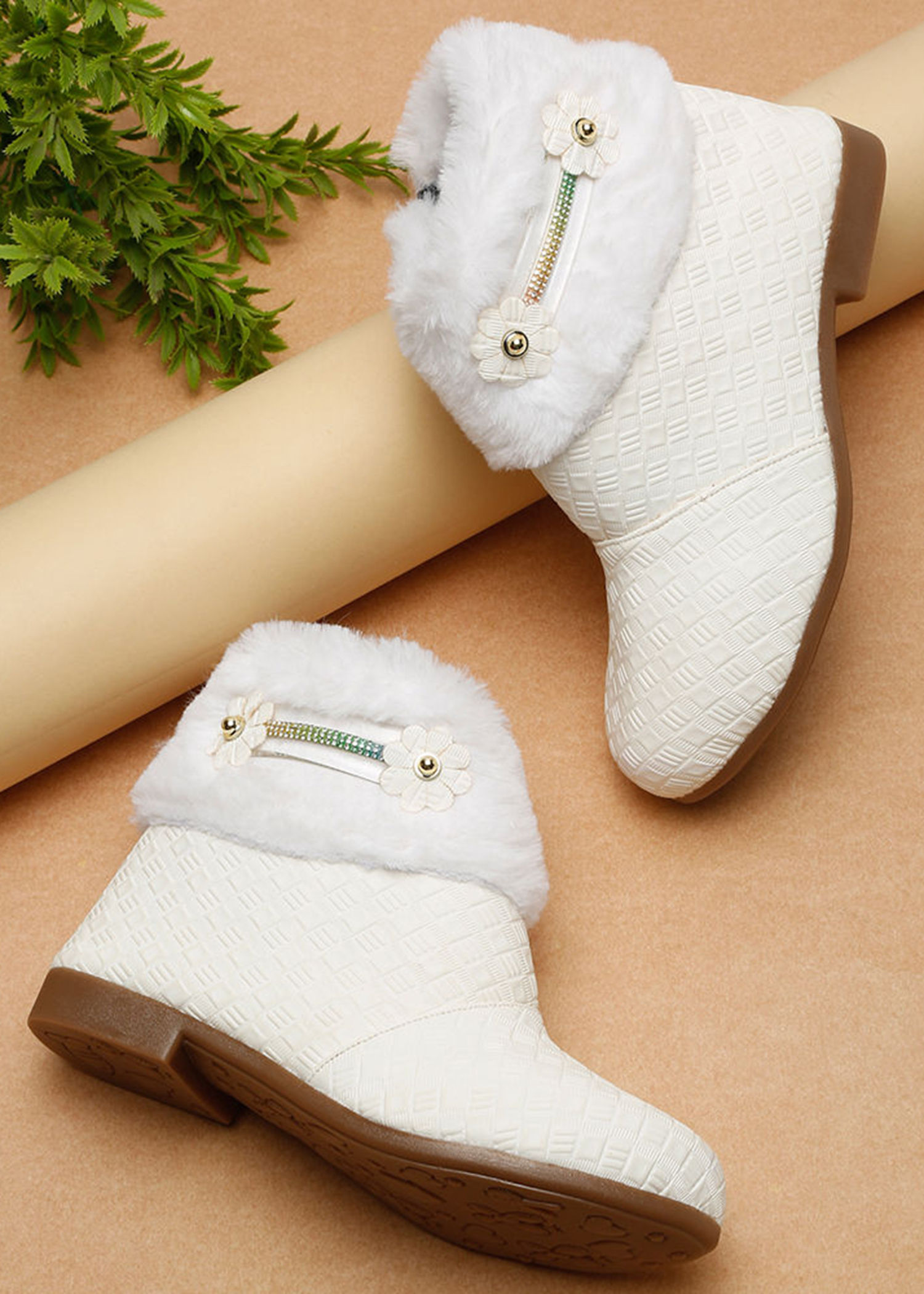 teddy fleece boots white boots h and m