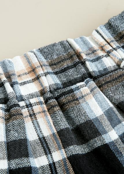 Shop Online 2-Pc Herringbone Plaid Pleated Skirt Set at ₹549