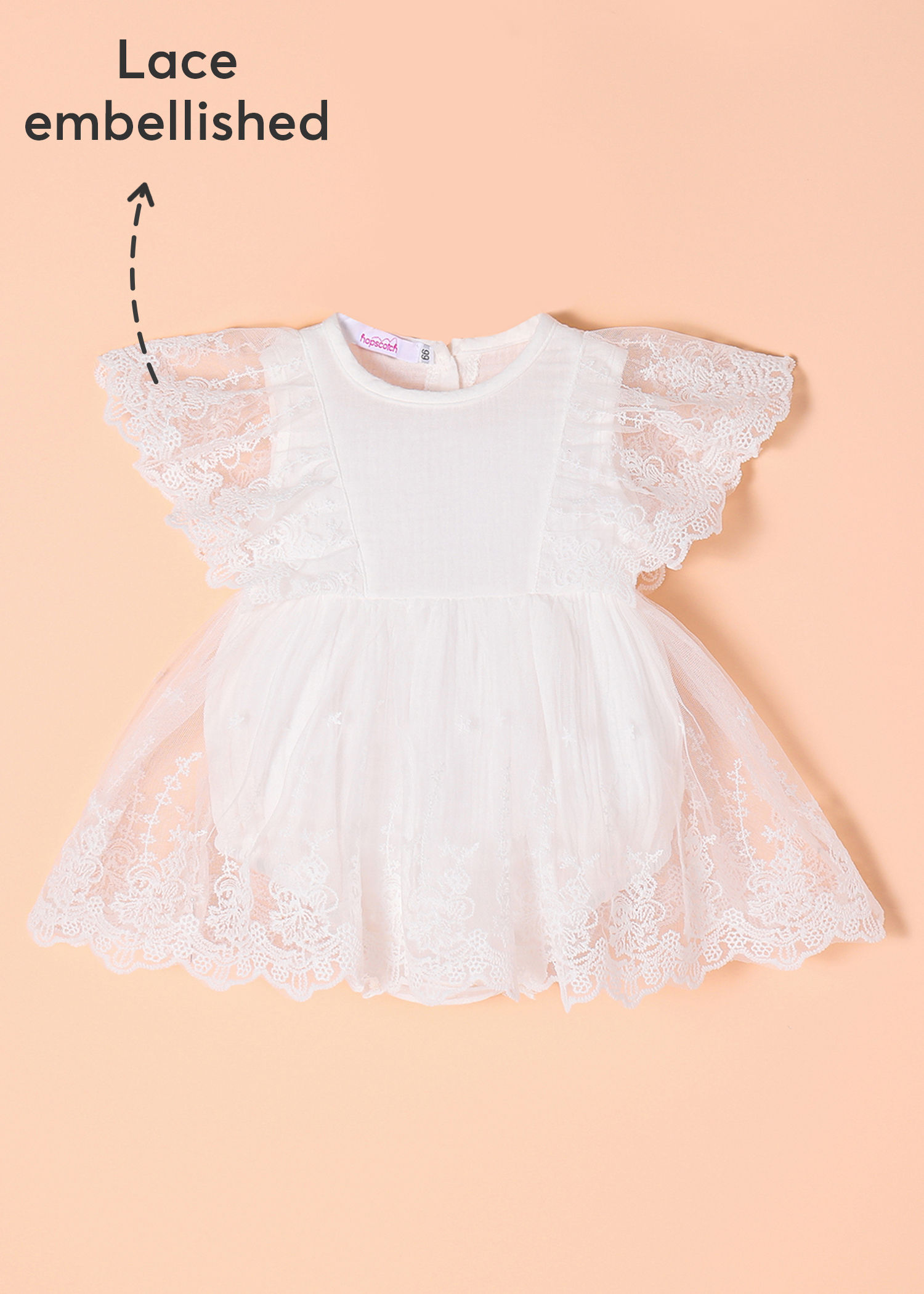 Shop Online Floral Embroidered Dress Onesie at ₹849