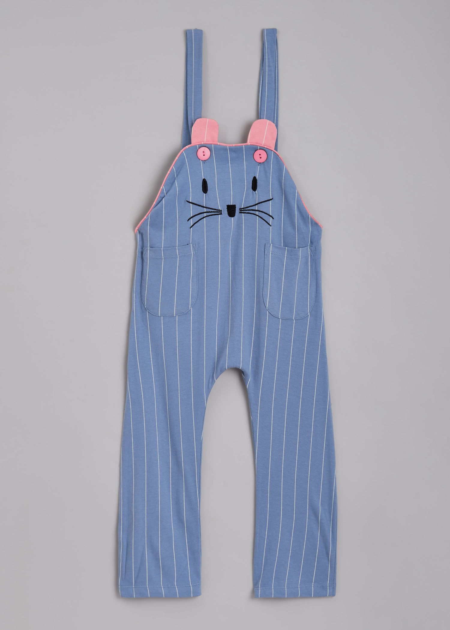 Shop Online 2-Pc Striped Applique T-shirt Dungaree at ₹351