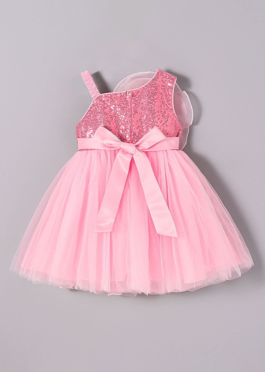 Shop Online Rosette Sequin Tulle Dress at ₹1259