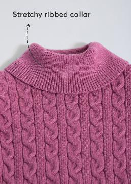 Shop Online Cable Knit Textured Sweater at ₹719