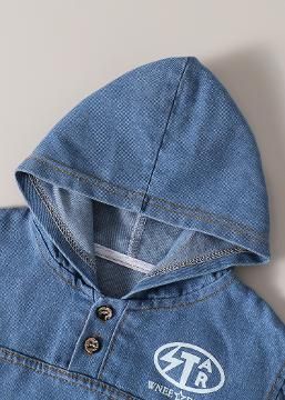 Shop Online 2-Pc Denim Hoodie Jacket & Jean at ₹1299