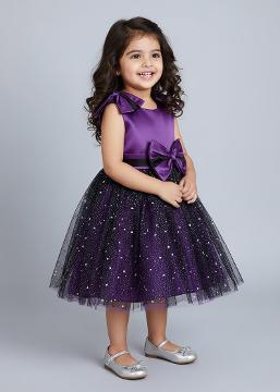 Shop Online Bow Applique Party Dress at ₹1274