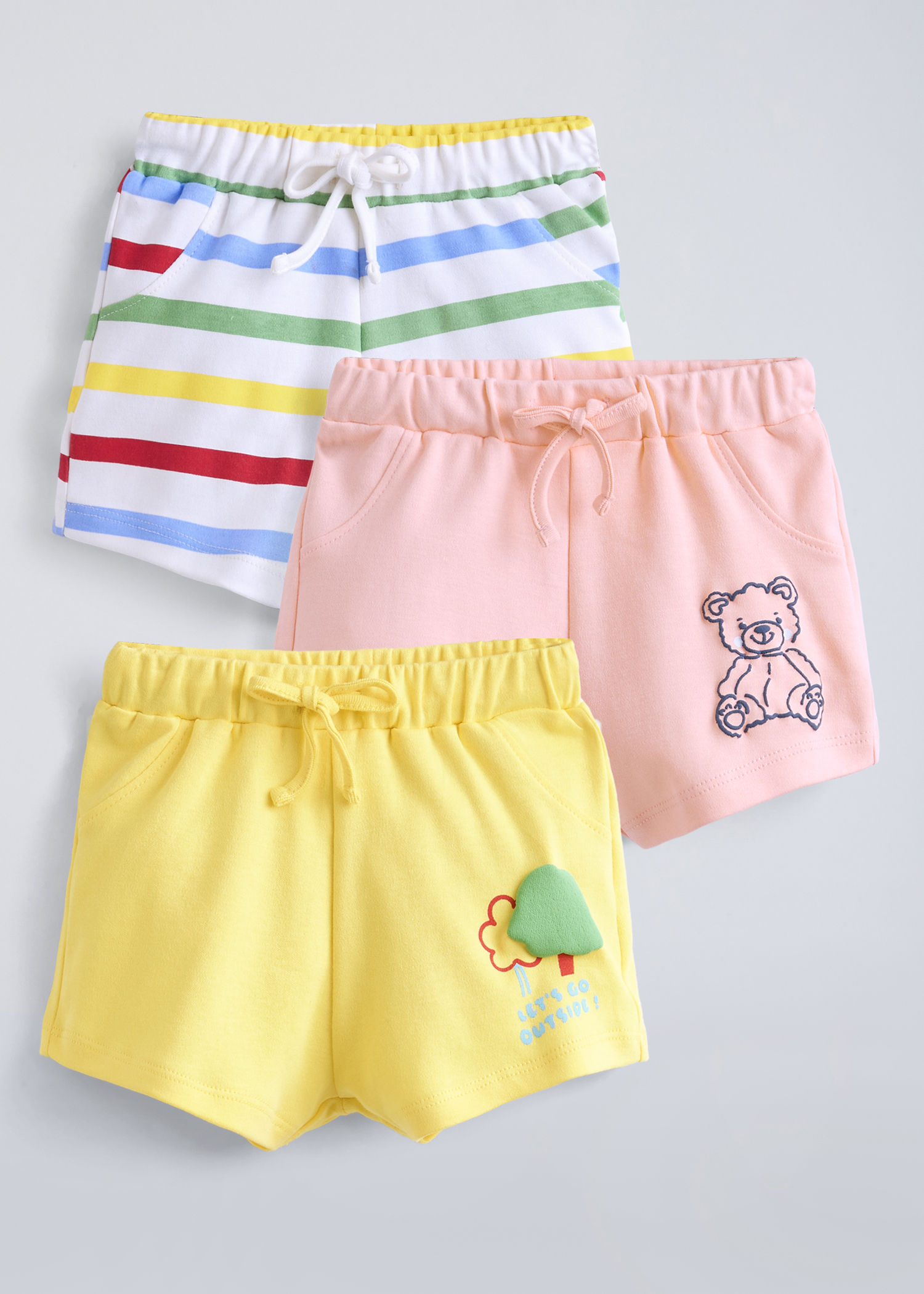 Shop Online 3-Pack Applique Cotton Shorts at ₹₹431-₹467
